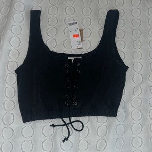 Lace up crop top
